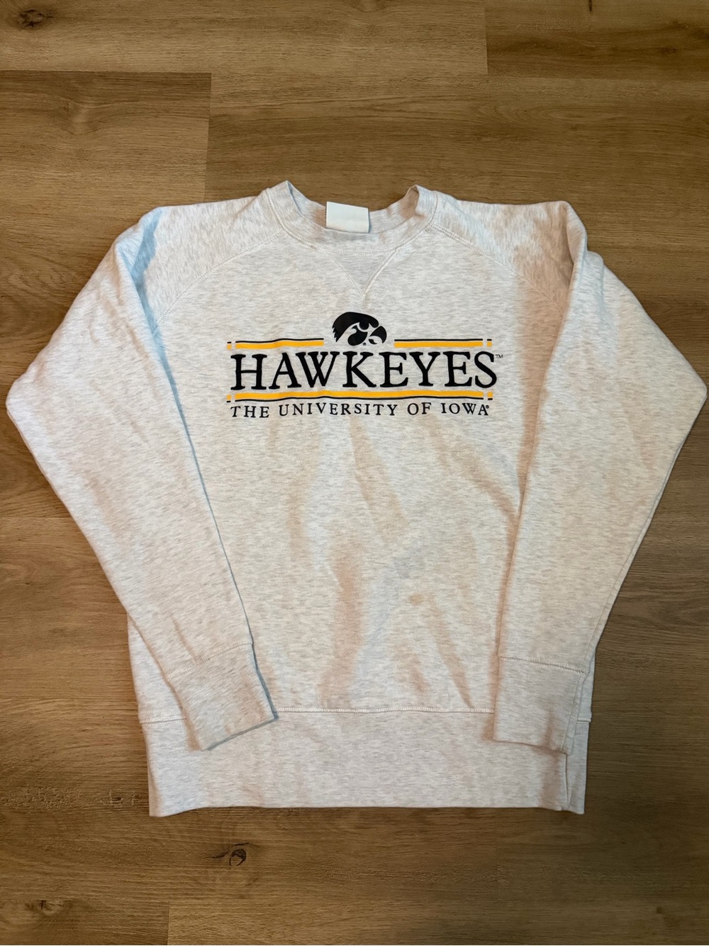 Champion Gray & Black Hawkeyes Crewneck Sweatshirt with Yellow Accents